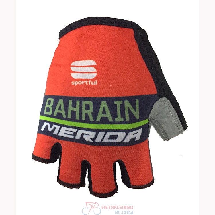 2018 Bahrain Merida Korte Handschoenen Rood